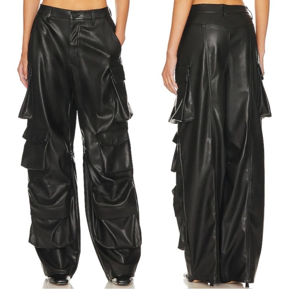 AFRM Black Faux Leather Pants